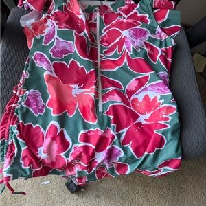 Floral Zip-Up Swimsuit